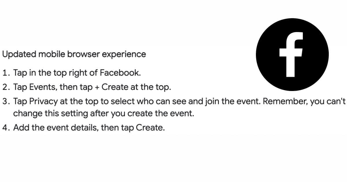How to create event on Facebook on mobile