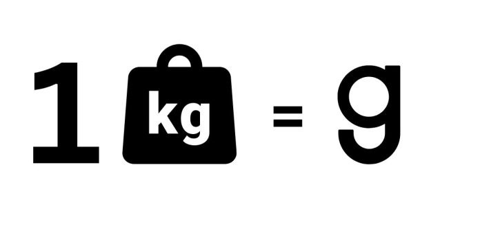 1 kg equals to how many grams?