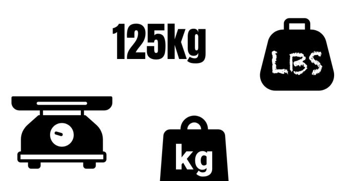 How do you convert 125 Kilogram (kg) to Pound (lb)?