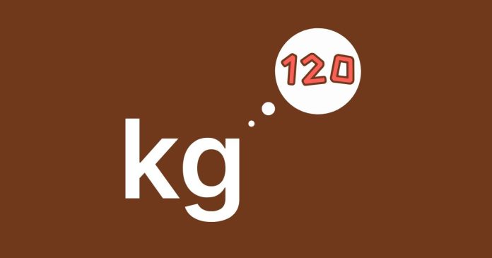 How many Pounds are in 120kg?