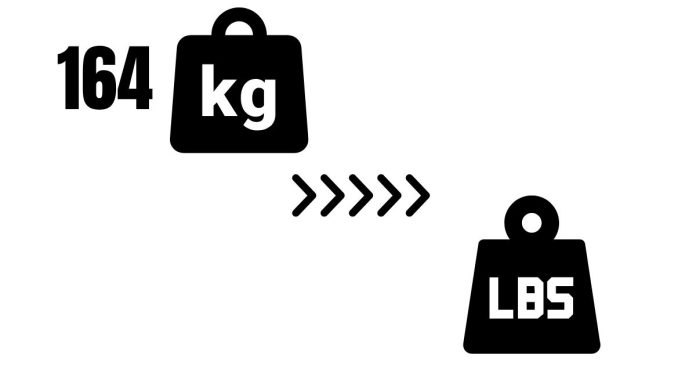 How much is 164 kg to lbs?