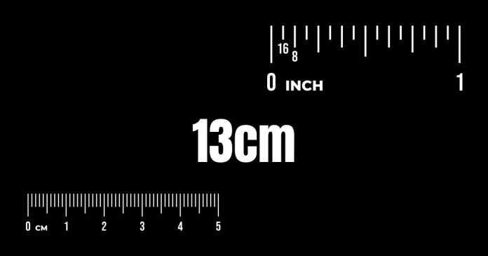 What is the conversion of 13 cm to inch