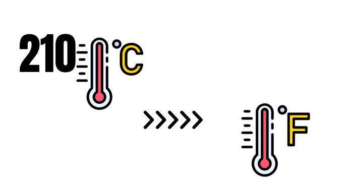 What is the conversion of 210 c to f ?