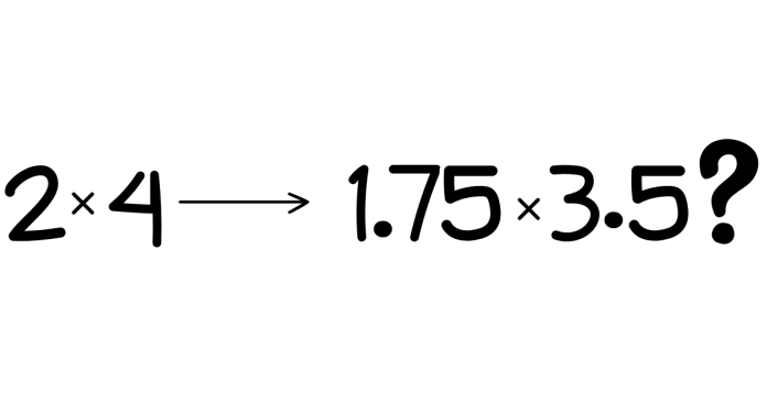 2x4 actual size is 1.75x3.5?