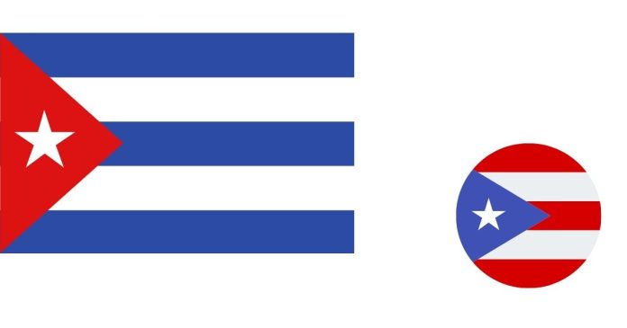 Does the Cuban and Puerto Rican flags share same design?