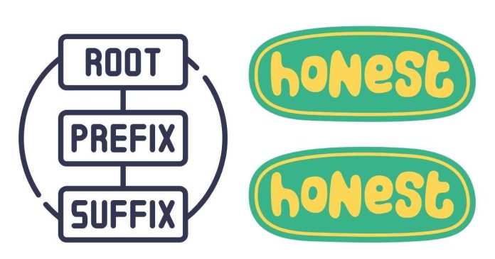 What prefix comes before 'honest'?