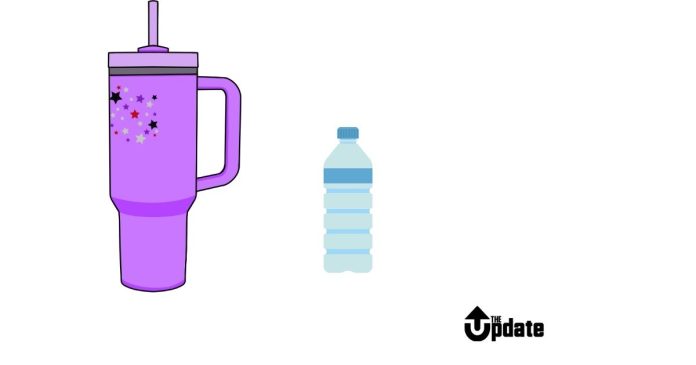 How many cups of water are in a standard water bottle?