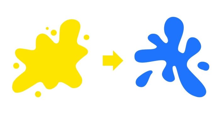 How do you turn yellow color into blue color?