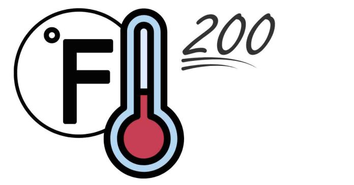 How many Fahrenheit is 200°C?