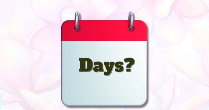 How many days are there in the last six months of the year?