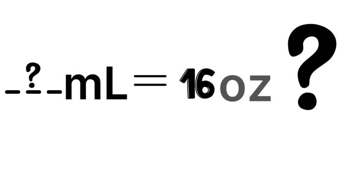 How many ml is 16 oz?