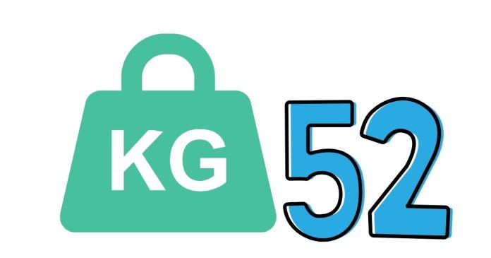 How many pounds are 52 kg?