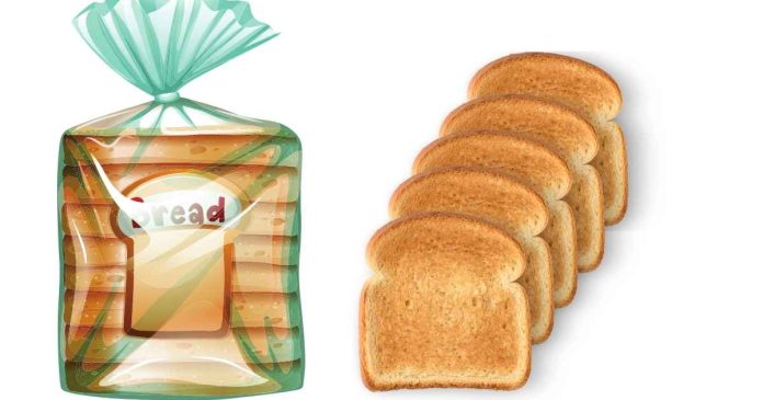 How many slices, on average, are usually in a loaf of bread?