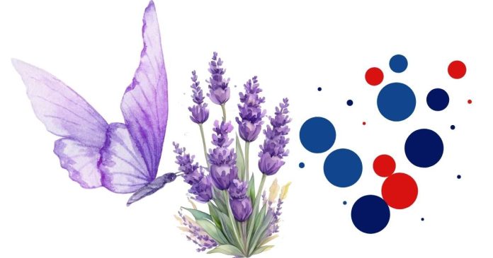 What color does lavender and red make when mixed?