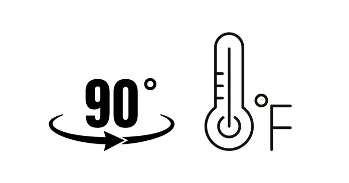 How much is 90 degrees Fahrenheit in Celsius?