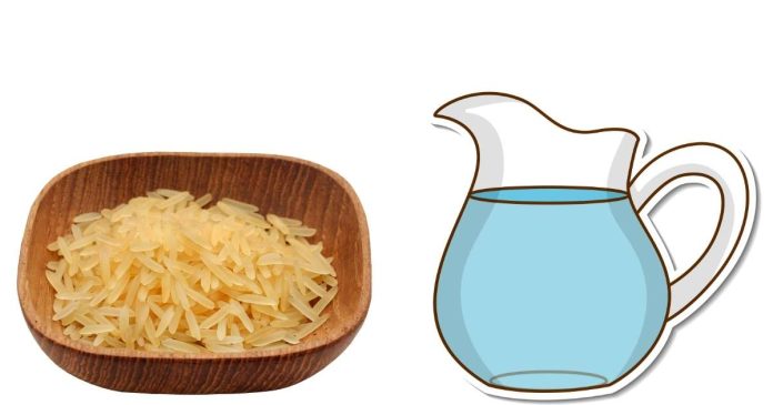 How much water should be used to prepare 2 cups of rice?