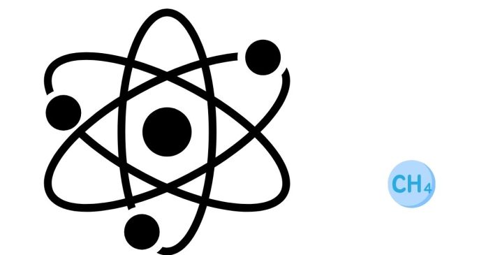 In a Lewis diagram for methane (CH₄), which atom is the central atom?