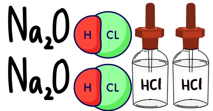 What is the product of NA2O HCl?