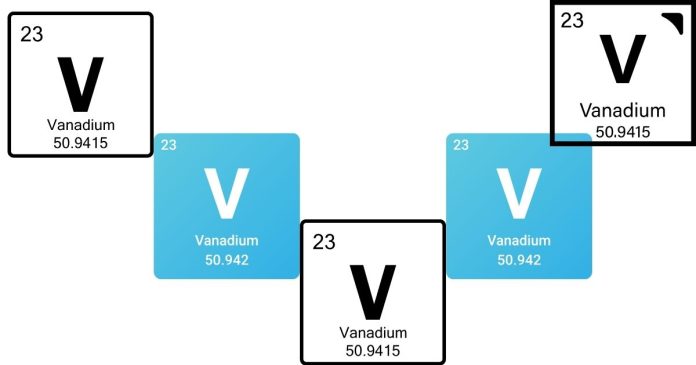 What is the oxidation number of vanadium in V₂O₅?