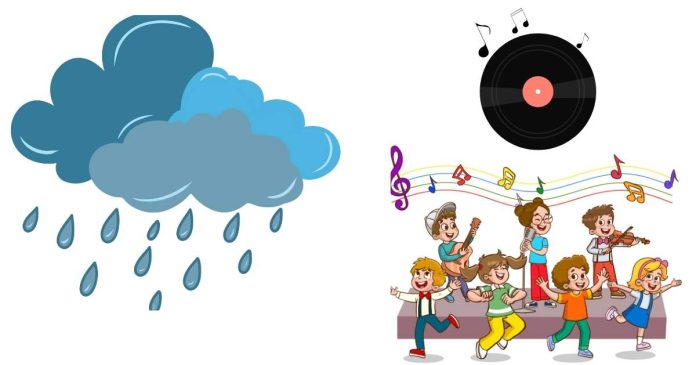 Rain songs. Songs about rain and containing rain.