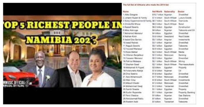 Top richest people in Namibia?