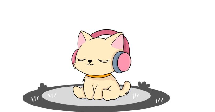 What Company has a Cat Wearing Headphones Logo?