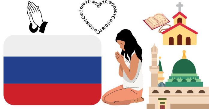 What are the most commonly practiced religions in Russia?