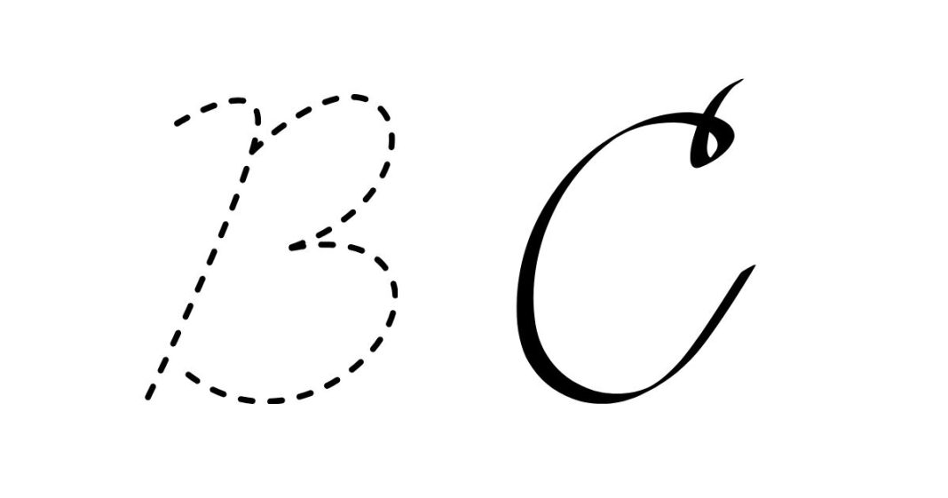 What are variations of cursive capital letters?