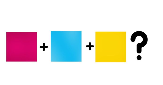 What Colour do you get when you mix Pink Blue and Yellow?