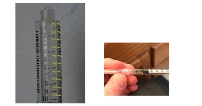 What does 5 ml equal in inches?