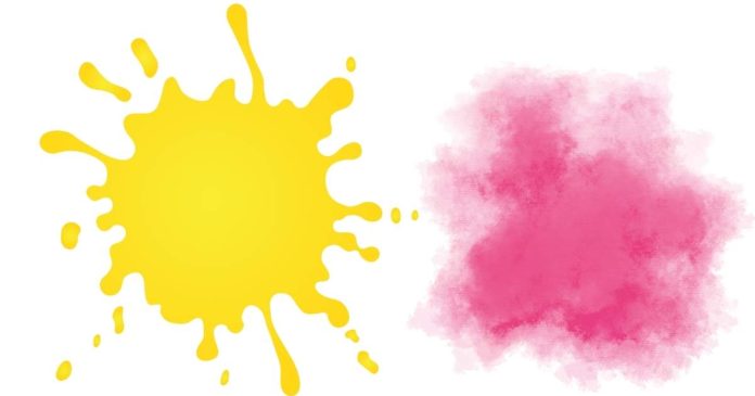 What does the mixture of yellow and pink produce?