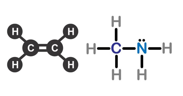 What is the Lewis structure of C₂H₅N (ethylamine)