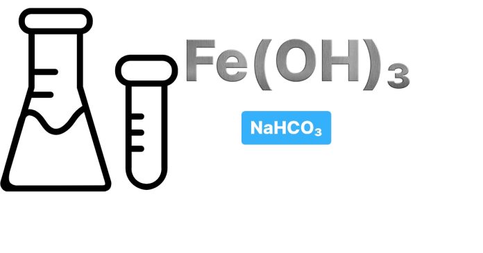 What is the chemical reaction between HNO₃ and Fe(OH)₃?