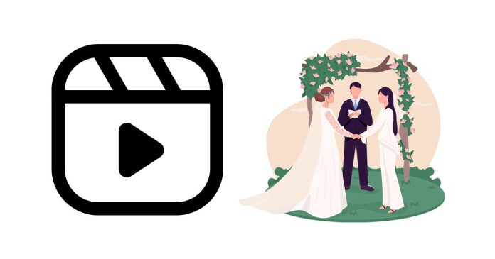 What is the movie playing during the wedding vows?