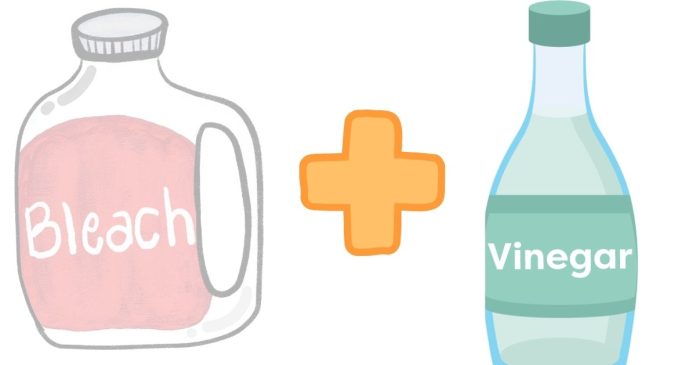 What should I do if I accidentally mixed bleach and vinegar?