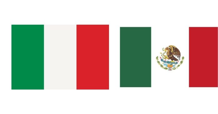 Why are the Italian and Mexican flags similar?