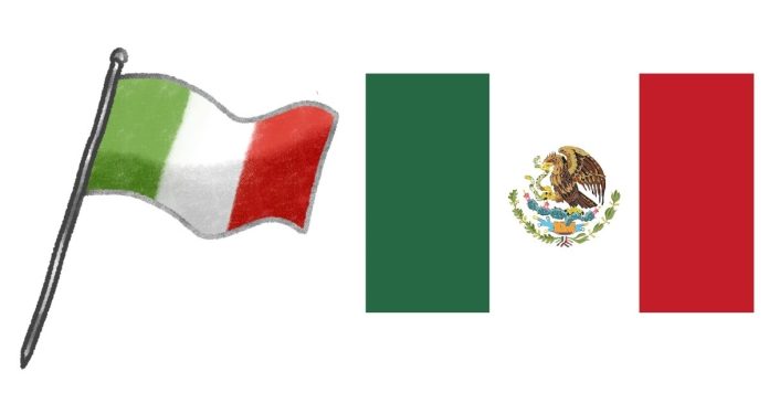 Why are the Italian and Mexican flags similar?