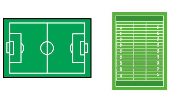 How big is a football field in meters?