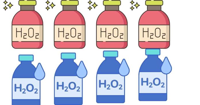 What happens when you mix hydrogen peroxide and baking soda?